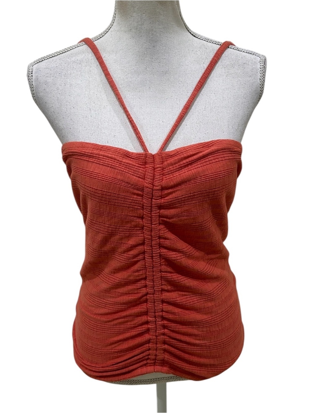 NWT Anthropologie Pilcro terracotta Ruched Spaghetti Strap Camisole size large